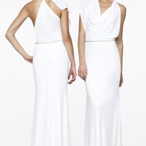 BCBG Max Azria White Cowl Neck Maxi gown - Bridal